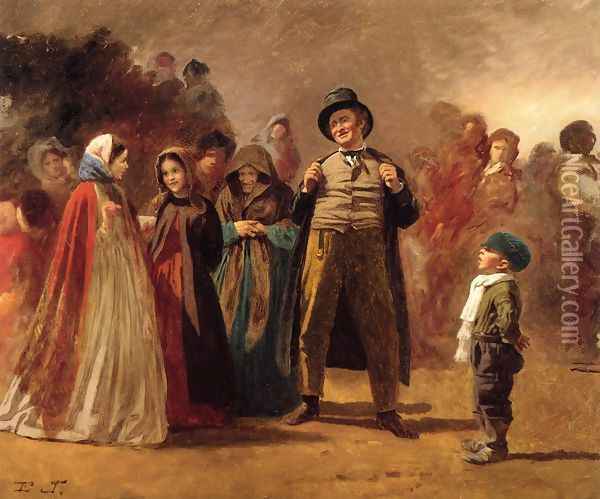 The Story Teller of the Camp Oil Painting - Eastman Johnson