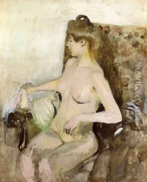 Seated Nude Oil Painting - Jean-Edouard Vuillard