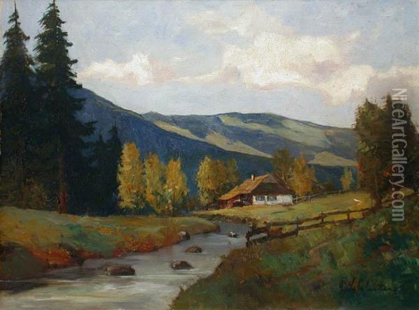 Pejzaz Podgorski Oil Painting - August Schluter