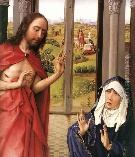 Miraflores Altarpiece (detail) Oil Painting - Rogier van der Weyden