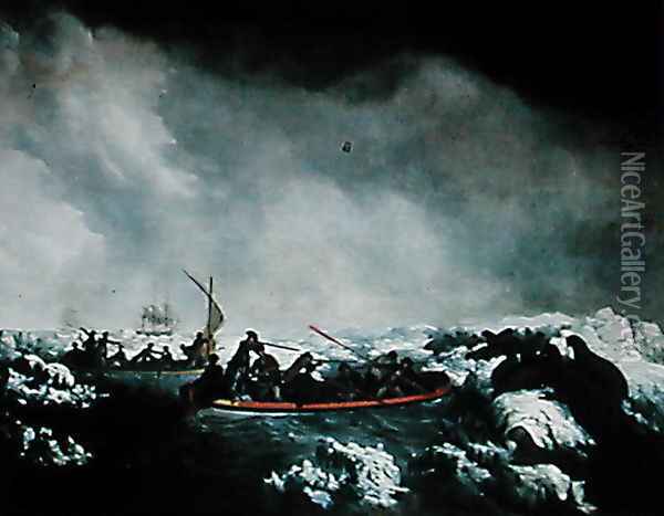 Shooting Sea Horses, 1785 Oil Painting - John Webber