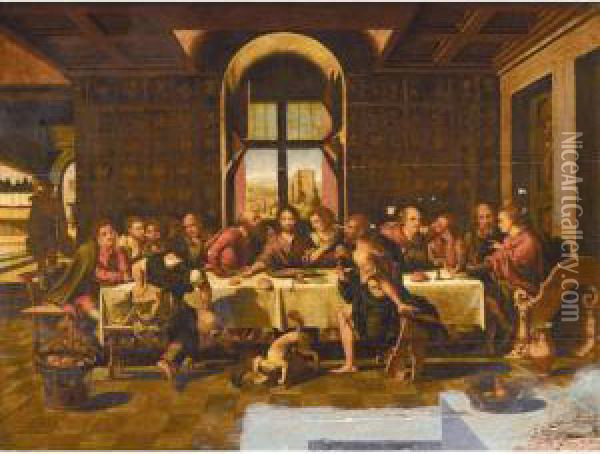 Last Supper Oil Painting - Pieter Van Boucle
