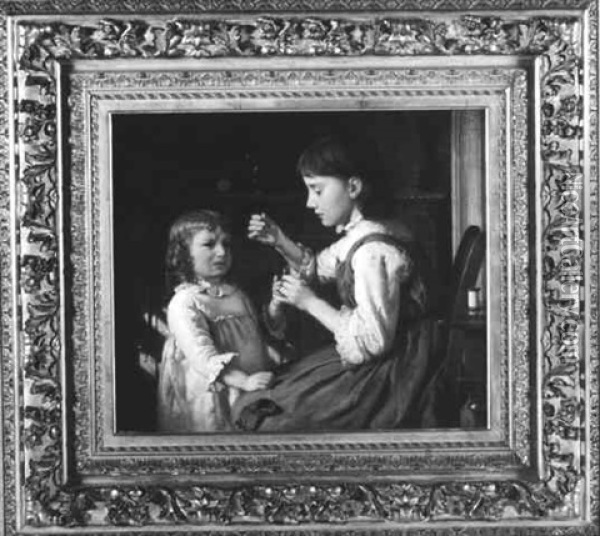 The Kind Sister Oil Painting - Seymour Joseph Guy