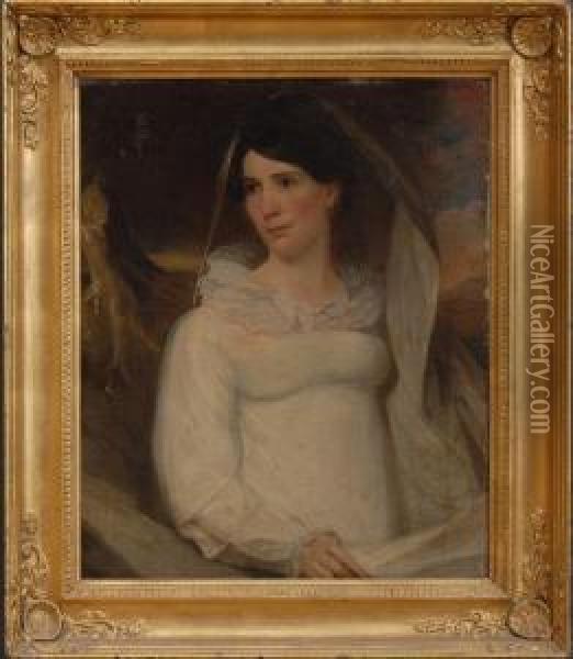 Portrait Of Mrs. Kemble Oil Painting - Thomas Wicocks Sully