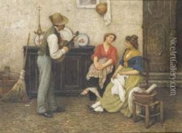 Serenata Oil Painting - Luigi Pastega