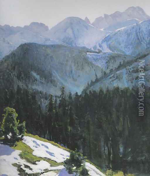 Tatra Mountains Oil Painting - Stefan Filipkiewicz