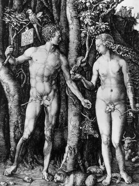 Adam and Eve (The Fall of Man) Oil Painting - Albrecht Durer
