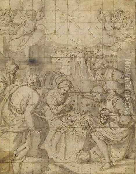 The Adoration of the Shepherds Oil Painting - (Jacopo Chimenti) Empoli