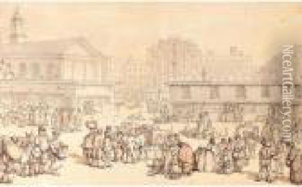 The Market, Covent Garden From The South Oil Painting - Thomas Rowlandson