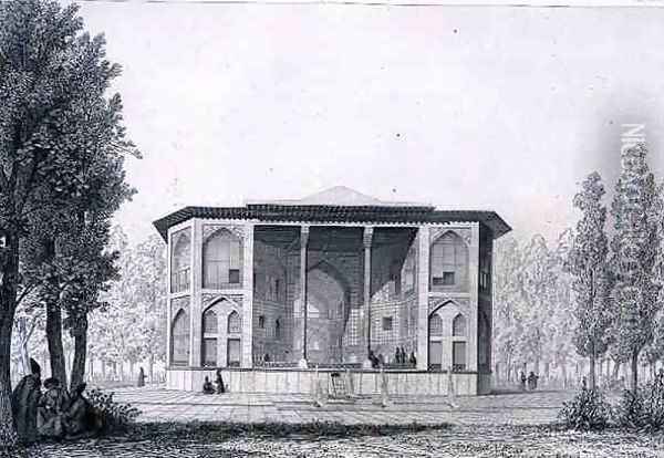 Pavilion of the Eight Paradises, in Isfahan, from Voyage Pittoresque' of Persia Oil Painting - Pascal Xavier Coste