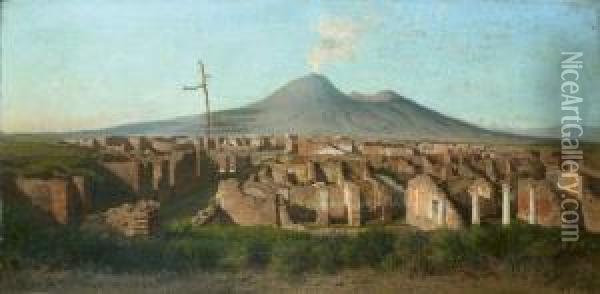 Vue De Pompei Oil Painting - Alessandro la Volpe