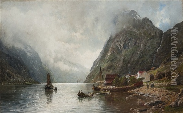 Sognefjord Oil Painting - Anders Monsen Askevold