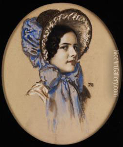Portrait Der Tochter Mary Oil Painting - Franz von Stuck