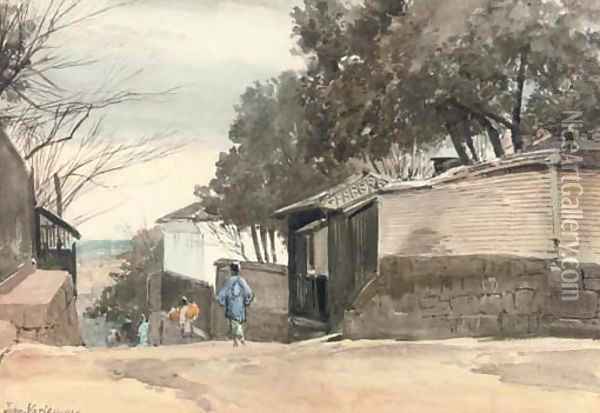 Looking over Shiba quarter, Tokyo Oil Painting - John Jnr. Varley
