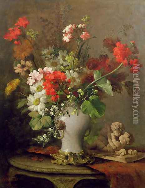 Summer Flowers in a Vase Oil Painting - Eugene Petit