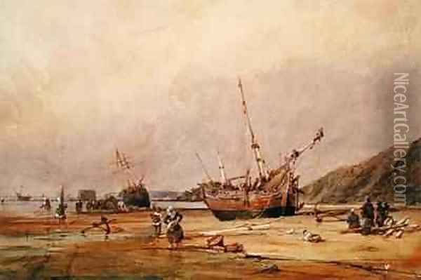 Calais Sands Oil Painting - Francois Louis Thomas Francia
