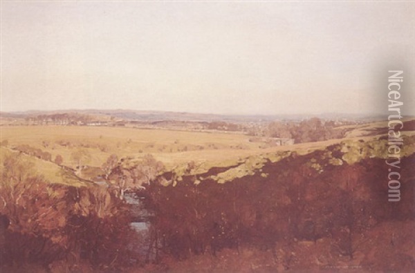 Ayreshire Landscape Above Dalry Oil Painting - George Houston