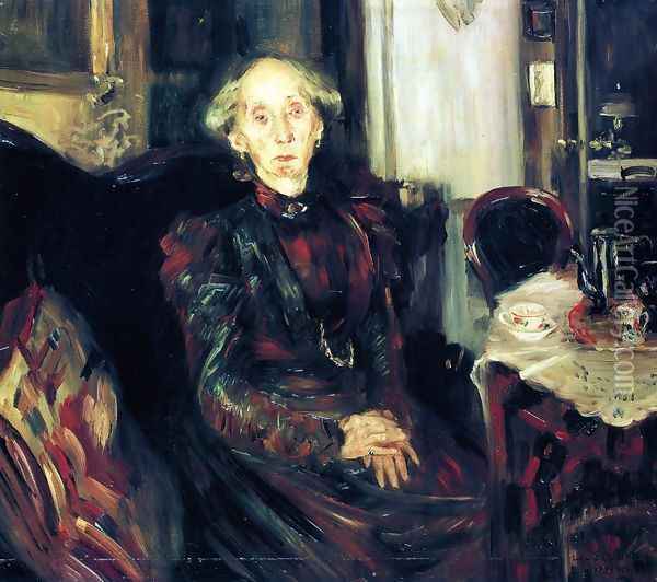 Portrait of Rosenhagen's Mother Oil Painting - Lovis (Franz Heinrich Louis) Corinth