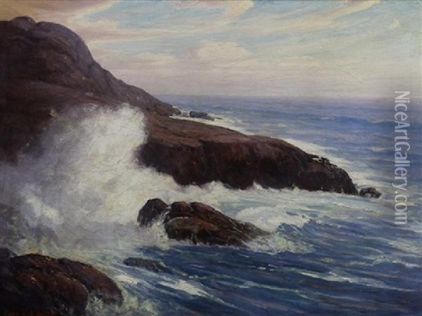 Crashing Wave Oil Painting - Charles L.A. Smith
