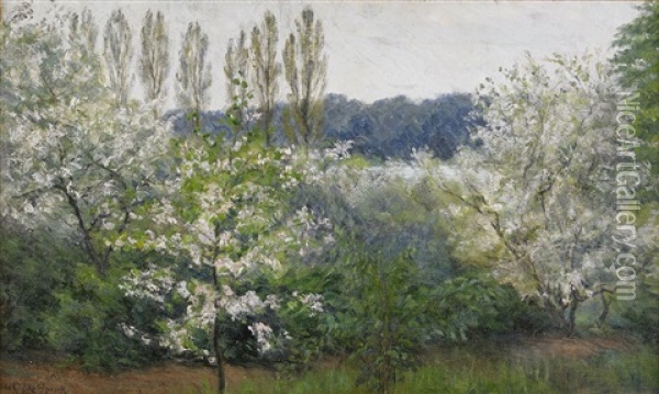 Blommande Trad Oil Painting - Ida Gisiko-Spaerck