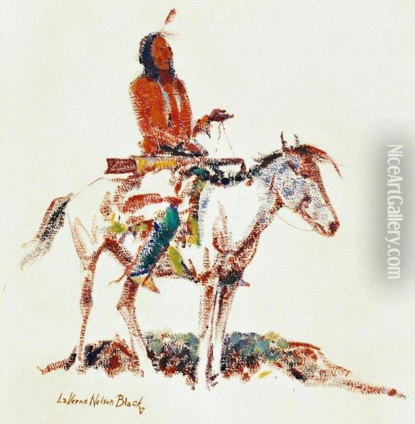 The Rider Oil Painting - Laverne Nelson Black