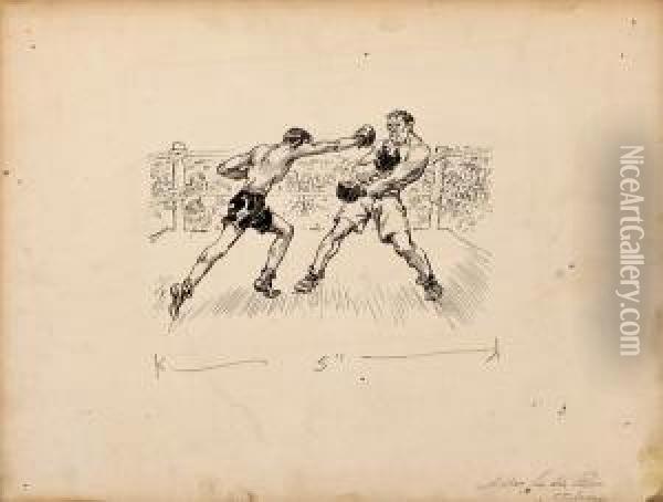 Boxers Oil Painting - John Neill