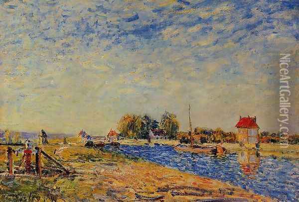 The Loing Canal I Oil Painting - Alfred Sisley