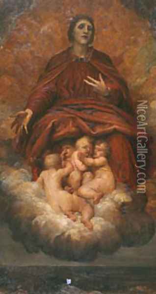 The Spirit Of Christianity 1873 5 Oil Painting - George Frederick Watts