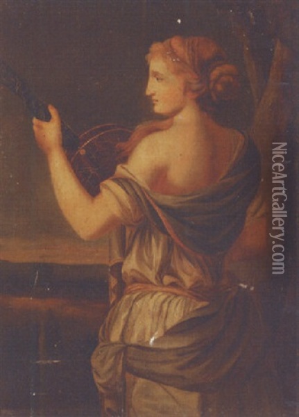 A Personification Of Music Oil Painting - Jean (le Romain) Dumont