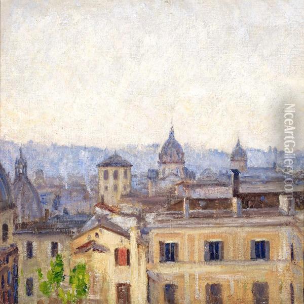 Udsigt Fra Mit Vindue I Rom 1929 Dec Oil Painting - Ida Gisiko-Sparck