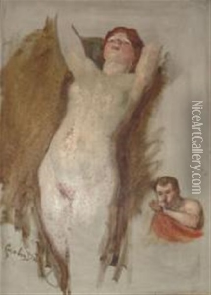 Jeune Femme Nue Et Le Satyre Oil Painting -  Carolus-Duran