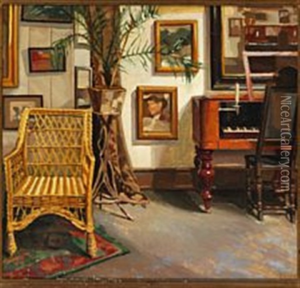 Interior From The Artist's Childhood Home, Christianshavn Oil Painting - Edvard Weie
