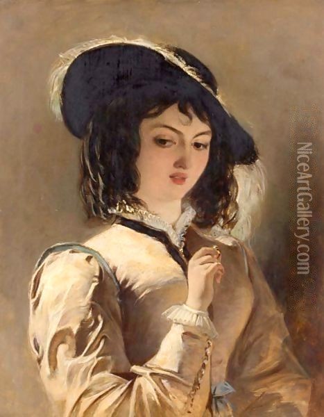 Portrait Of A Lady Oil Painting - William Powell Frith