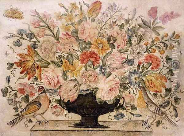 Flowers Oil Painting - Octavianus Montfort