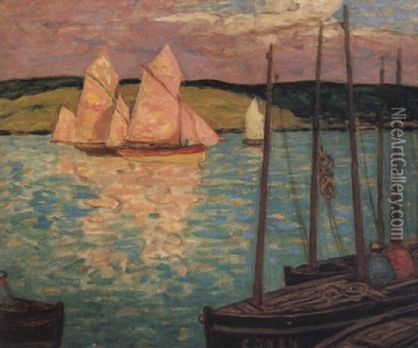 Fishing Boats, Concarneau Oil Painting - James Wilson Morrice