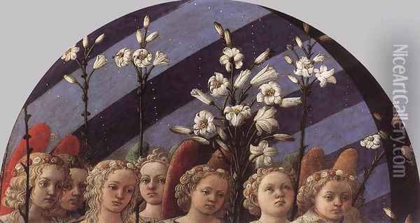 Coronation of the Virgin (detail) 1441-45 Oil Painting - Fra Filippo Lippi