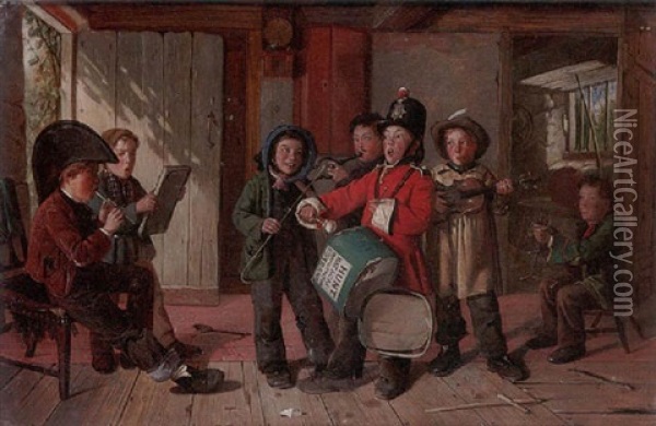 The Village Concert Oil Painting - Charles Hunt