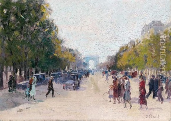 Les Champs-elysees Oil Painting - Elie Anatole Pavil