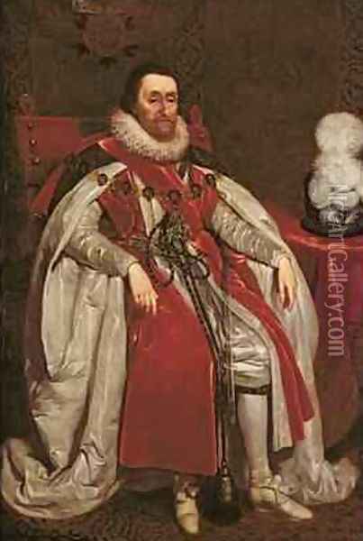 King James I of England and VI of Scotland 1621 Oil Painting - Daniel Mytens