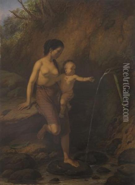 Mother And Child Oil Painting - Jan Daniel Beynon