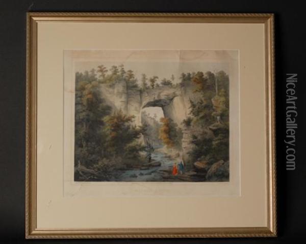 Natural Bridge, Rockbridge County, Virginia Oil Painting - Edward Beyer