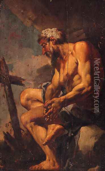 A hermit Saint at prayer Oil Painting - Johann Liss