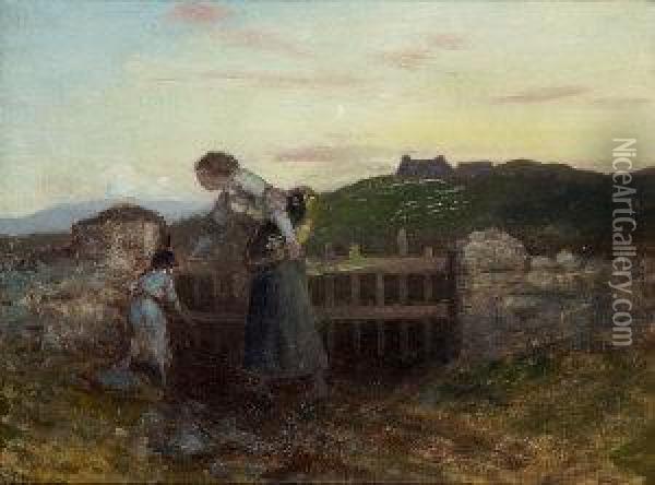 Returning Home At Dusk Oil Painting - George William, A.E. Russell