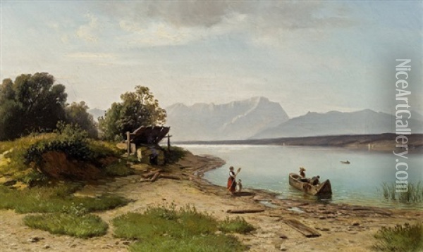 Pendants: Zwei Flusslandschaften Oil Painting - Otto Seitz