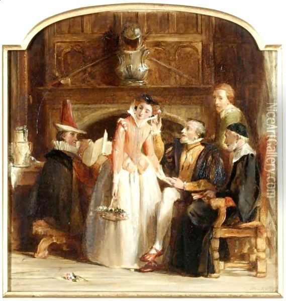 Scene From 'Kenilworth' By Sir Walter Scott Oil Painting - John Callcott Horsley