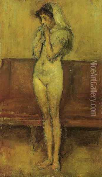 Rose and Brown: La Cigale Oil Painting - James Abbott McNeill Whistler