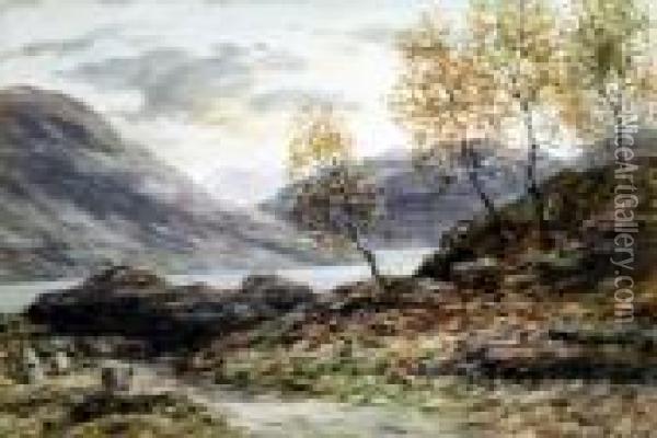 Highland Loch, With Sheep Grazing Oil Painting - John Hamilton Glass