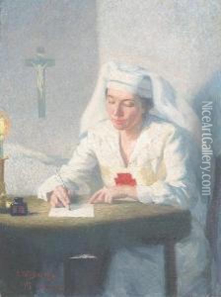 The Last Letter Oil Painting - Clara Taggart Mcchesney