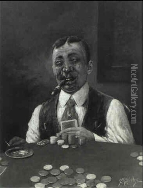 Card Players Oil Painting - Cassius Marcellus Coolidge