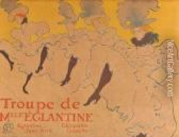 La Troupe De Madamoiselle Eglantine Oil Painting - Henri De Toulouse-Lautrec